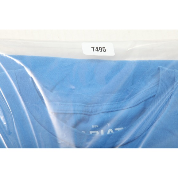 Ariat Shirt Mens Medium Blue Land Of The Free Graphic Tee Buckle Cotton Casual - Picture 10 of 10